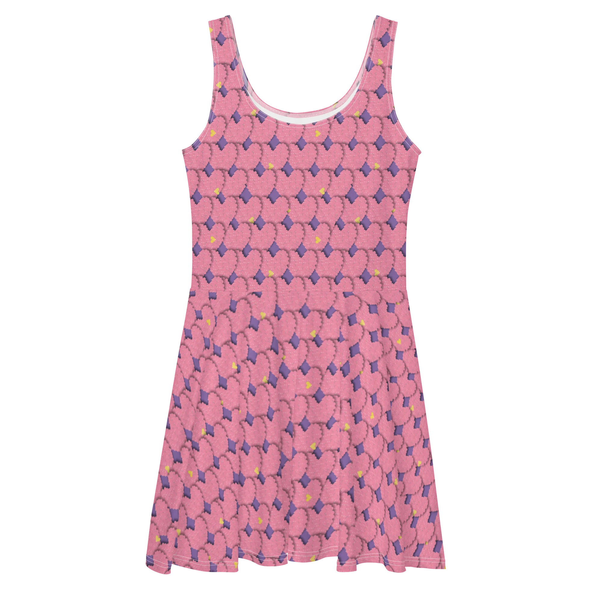 heart skater dress Groovy Hearts Cut-Out Skater Rave Dress Festival Dress for Summmer, XL