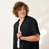 Laser Sword Pinstripe Blue Button-Up Shirt