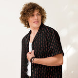 Laser Sword Pinstripe Red Button-Up Shirt