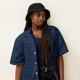 Laser Sword Pinstripe Blue Button-Up Shirt
