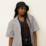 Laser Sword Pinstripe Red Button-Up Shirt