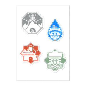 Level 50 Kanto Badges Sticker sheet