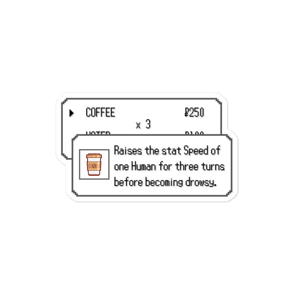 Video Game Items: COFFEE Stickers