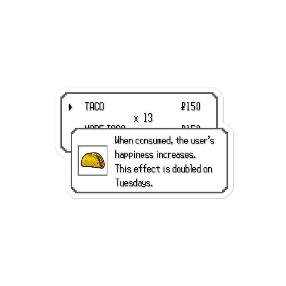 Video Game Item: TACO Sticker